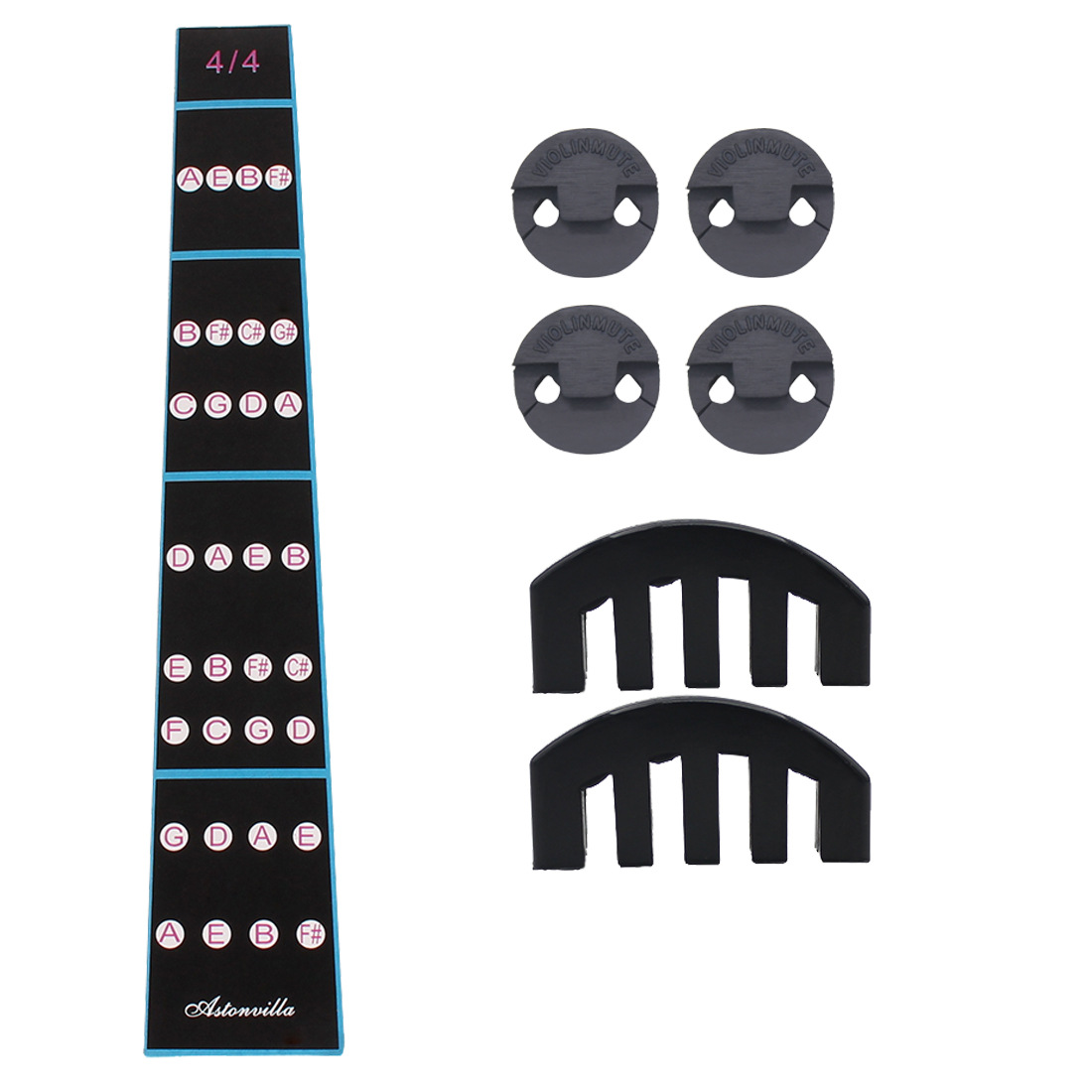Violin accessories three-piece fingerboard stick round mute five-claw mute violin accessories suit