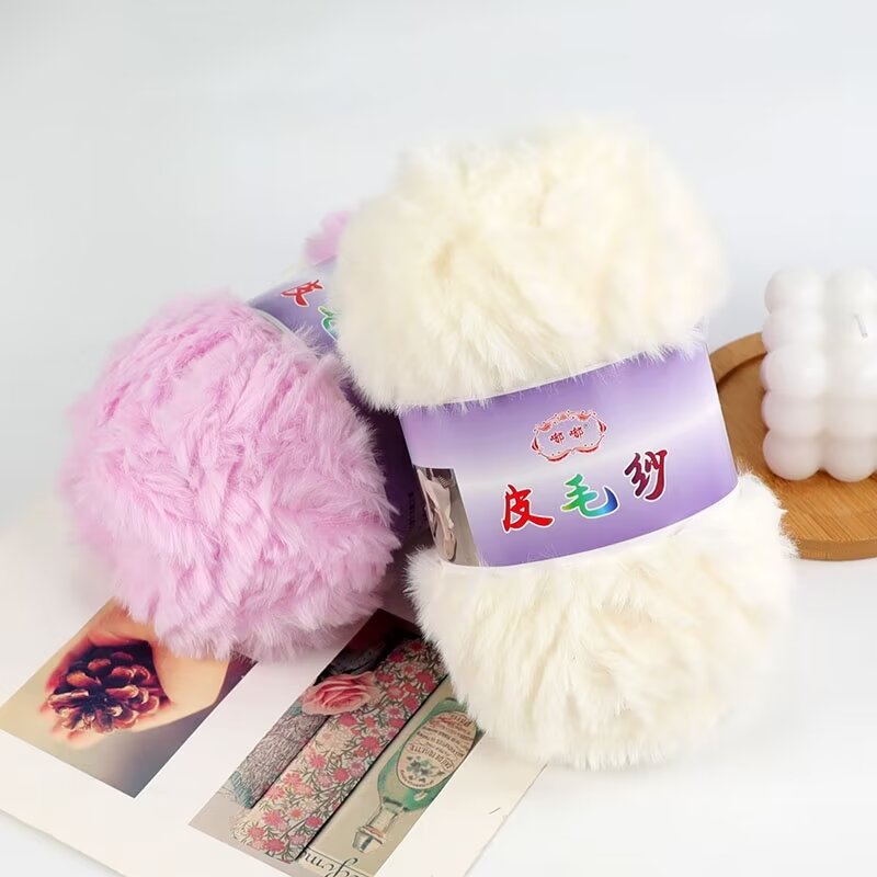 Wholesale Extra Thick Fur Yarn Wool Ball Imitation Mink Velvet Fur Mink Thread Handmade DIY Knitted Scarf Thread