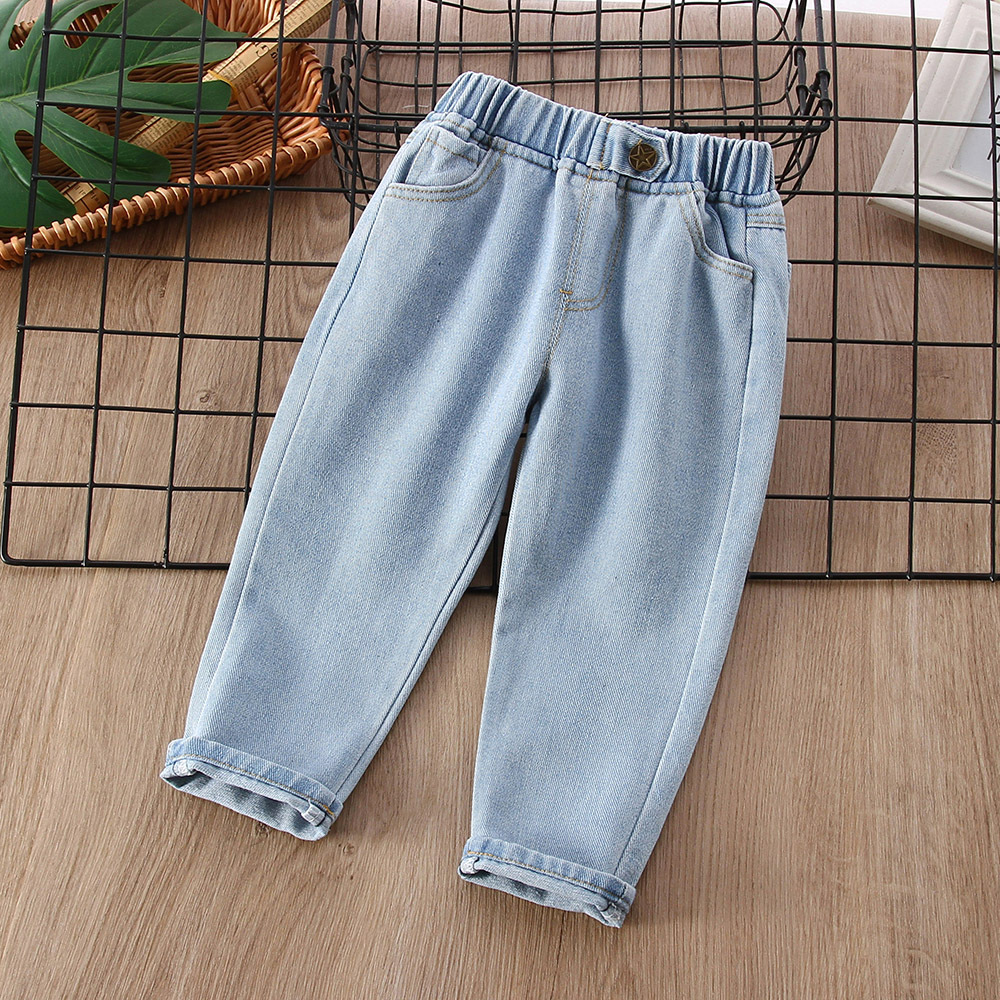 Picture of Boys' jeans spring and autumn clothing boys' trousers Korean style 2022 new baby Western style versatile simple casual pants