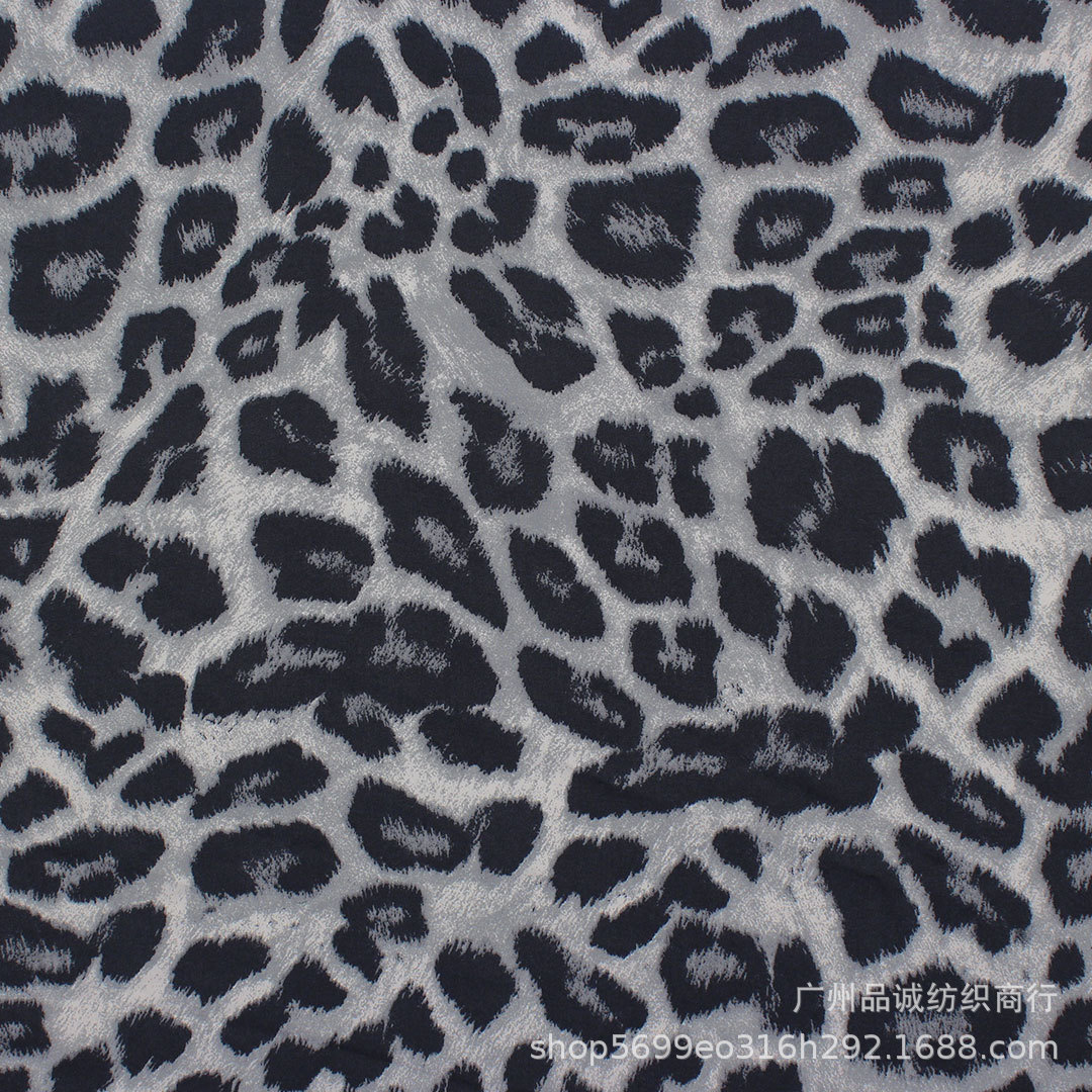 Picture of 100D four-sided elastic printing European and American leopard print chiffon printed cloth cross-border women's clothing dress shirt children's clothing fabric