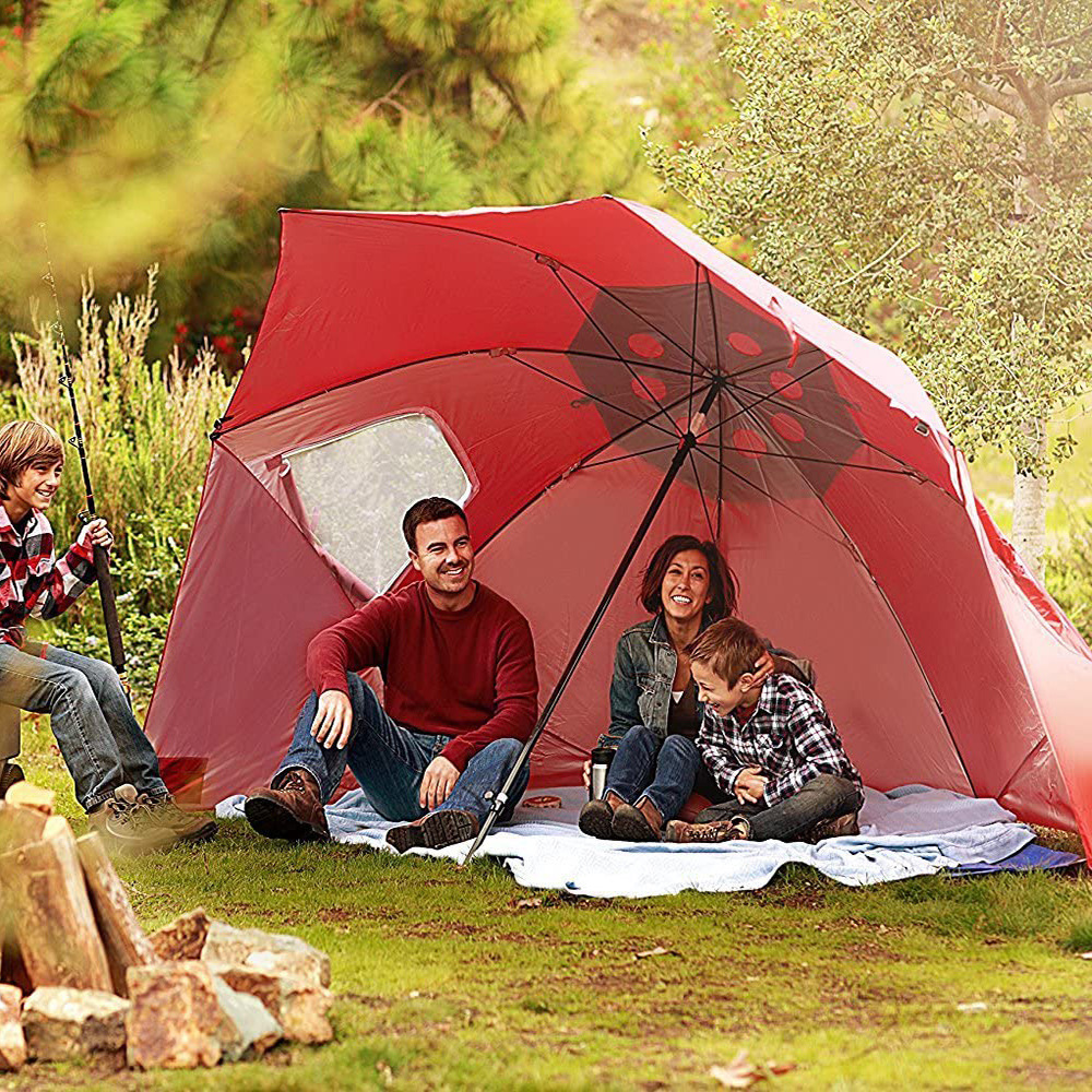 Cross-border Amazon Sports Outdoor Portable Multifunctional Shade Beach Tent Umbrella with Window Fishing Beach Umbrella
