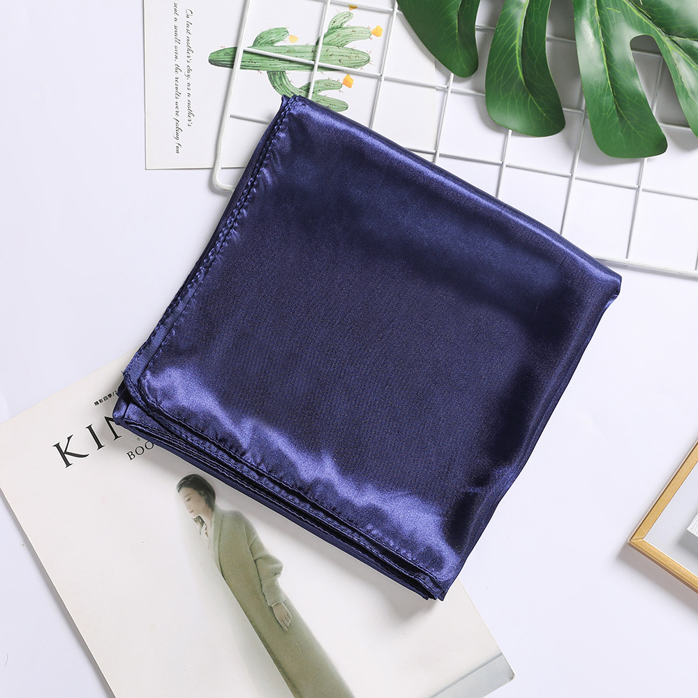 Picture of Solid Color Silk Scarf 90cm Satin Satin Large Square Scarf Women's Candy Color Printed Silk Scarf Scarf Wedding Accompanying Ceremony
