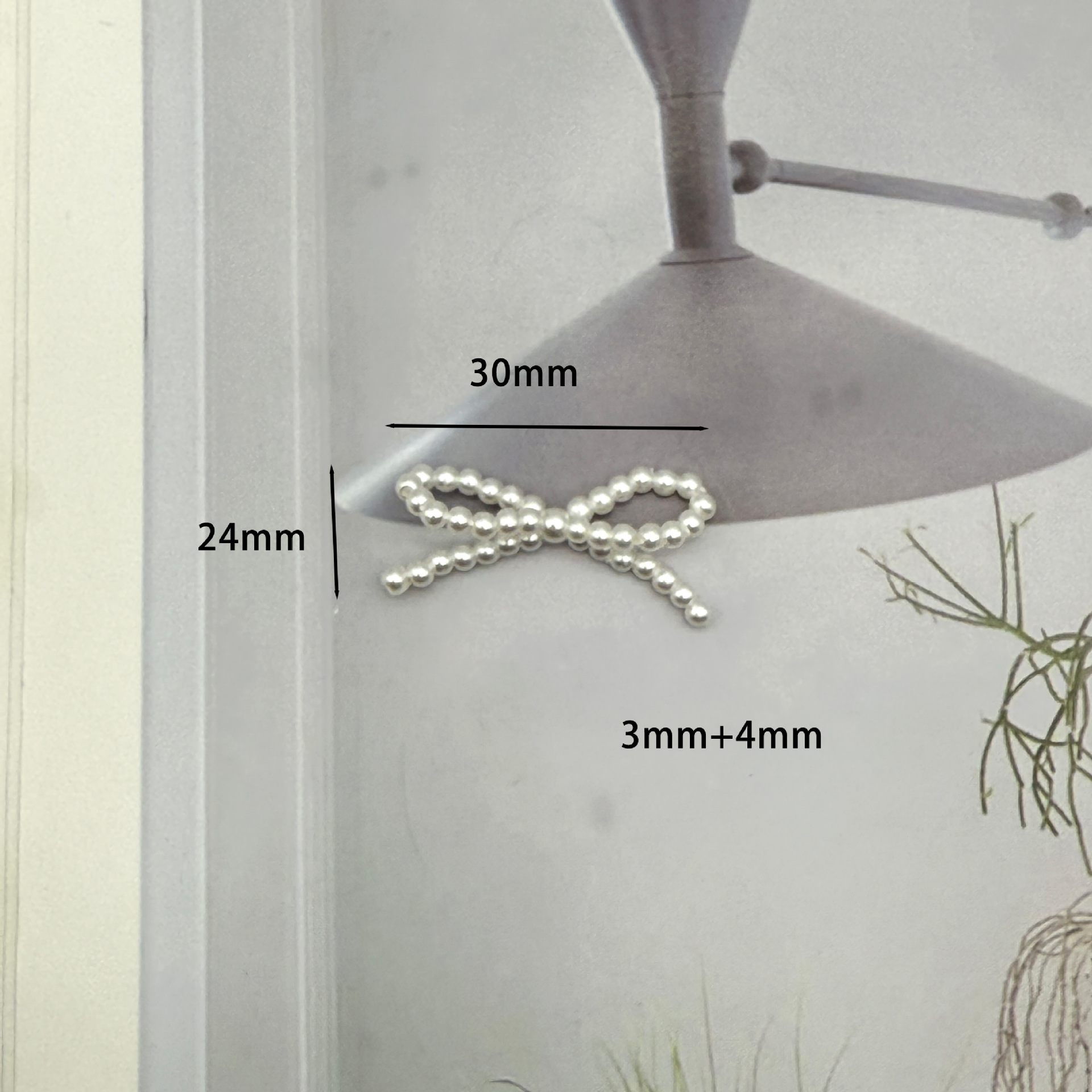 Picture of Pearl bow DIY hand-woven beige handmade accessories beaded bag bag shoe flower wedding dress
