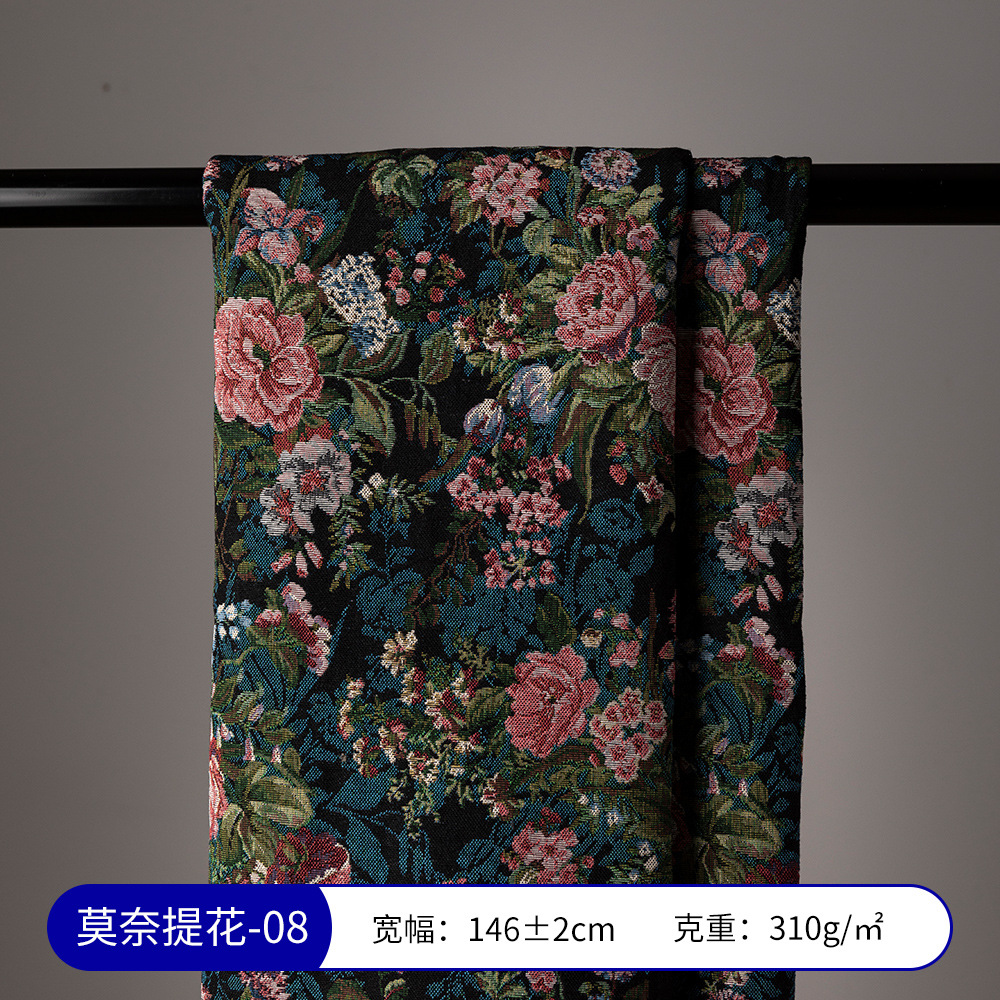 Picture of Monet Oil Painting Jacquard Fabric Handmade DIY Tablecloth Pillow Bag Skirt Clothing Designer Fabric Sofa Fabric