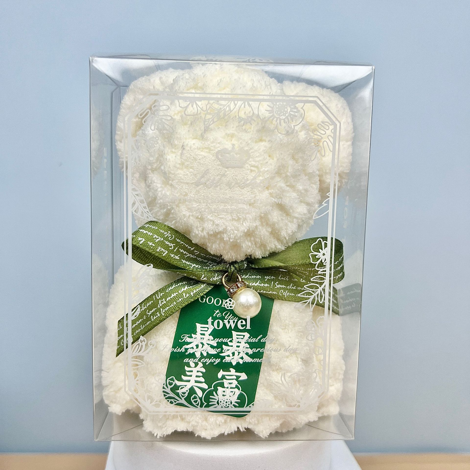 Picture of Hand gift towel bear shape square gift box with birthday gift company opening wedding shop creative small gifts