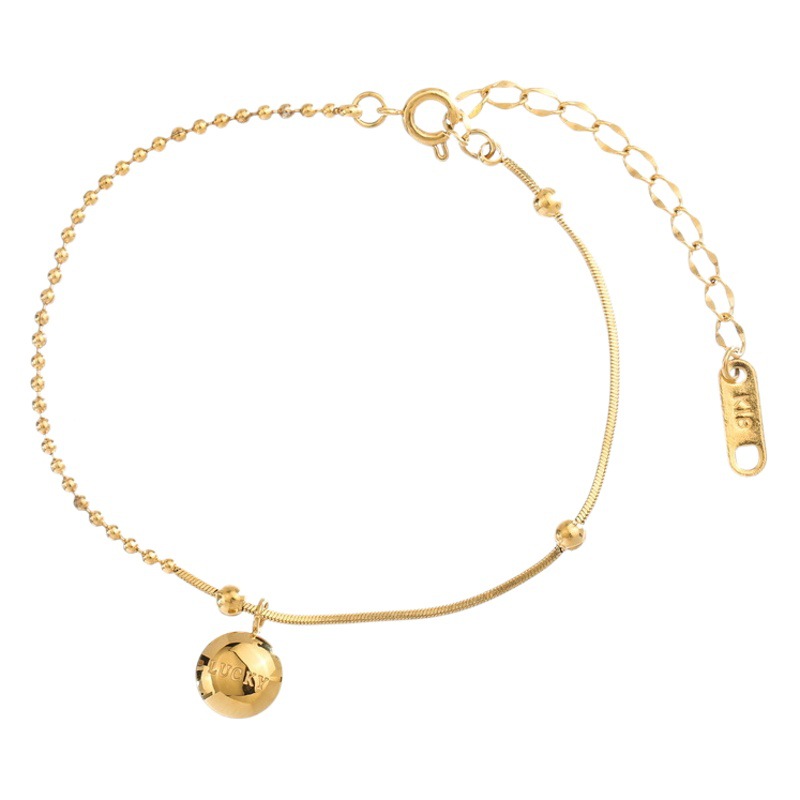 European and American Cross-border Korean Style Simple Lucky Bean Titanium Steel Anklet Female ins Niche Design Elegant Internet Celebrity Stainless Steel