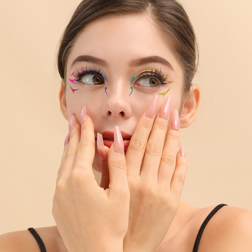 Picture of European and American laser eyeliner stickers 3D relief butterfly eye makeup makeup stickers stage performance tattoo stickers