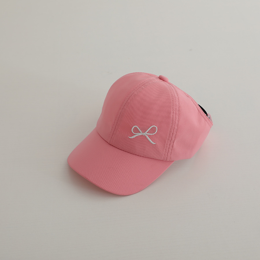 Picture of Embroidered Baby Hat Summer Thin Big Brim Sunshade Sun Protection Pony Tail Half-Hallot Cap Girls Baseball Cap