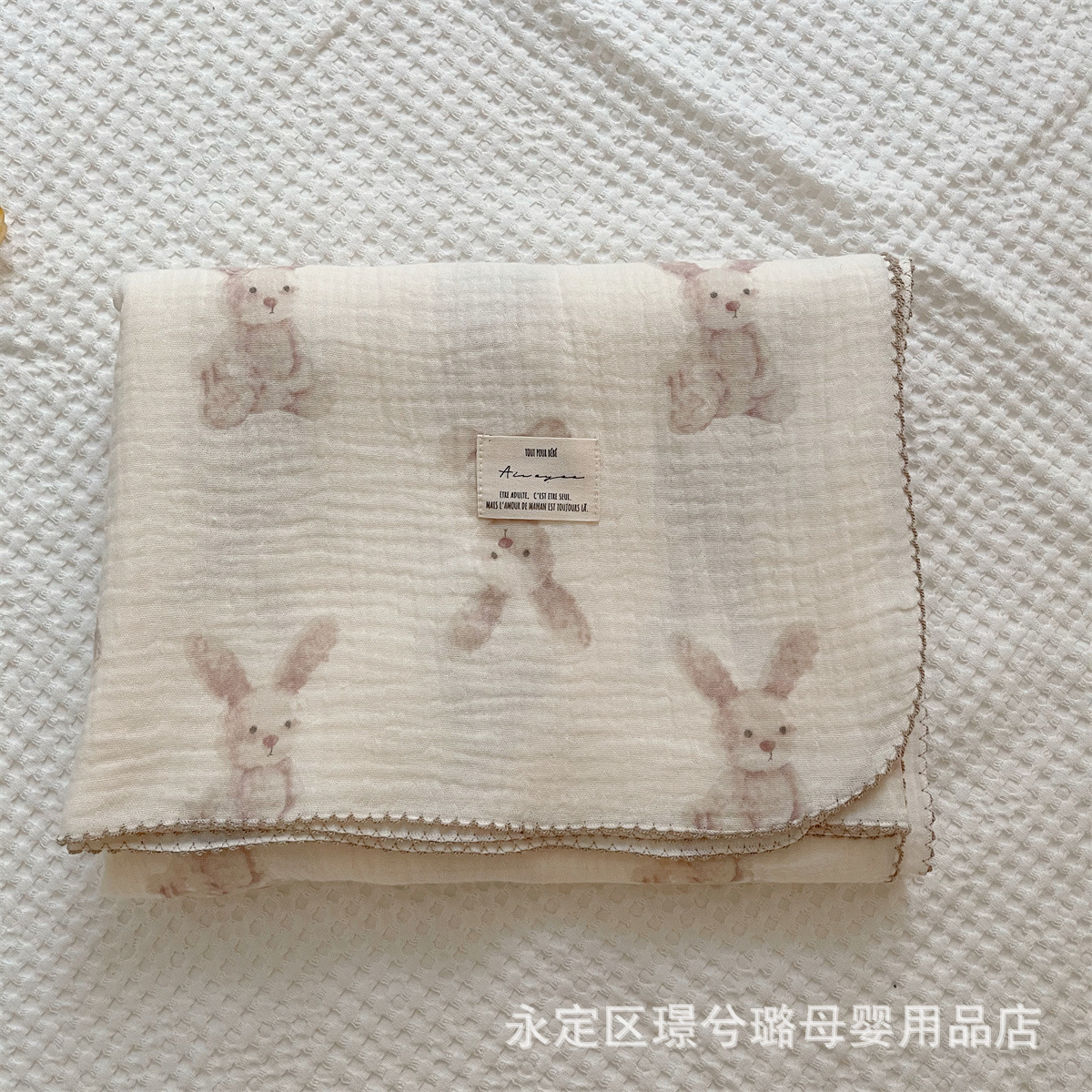 Picture of ins floral Korean style double-layer cotton yarn cotton baby blanket quilt towel bath towel soft glutinous cotton blanket
