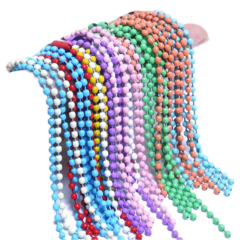 Color bead chain 10cm 12cm bead chain diy jewelry accessories tag chain paint goo card hanging chain pendant