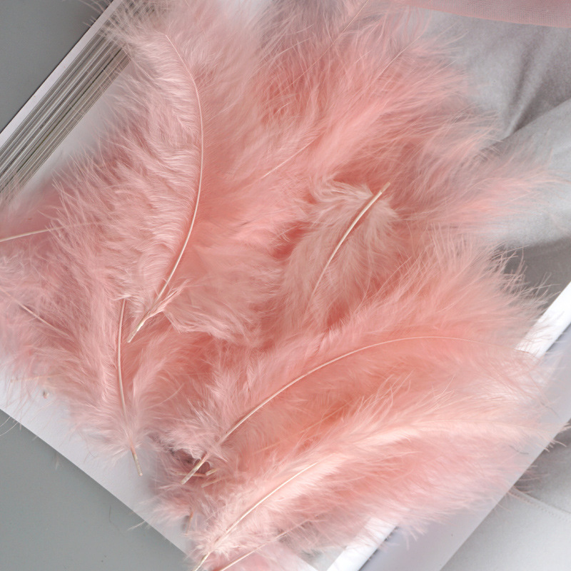 Picture of Colorful Turkey Hair Pointed Tail Velvet Dream Catcher Material Wave Ball Gift Box Filler Shooting Props Feather Decoration