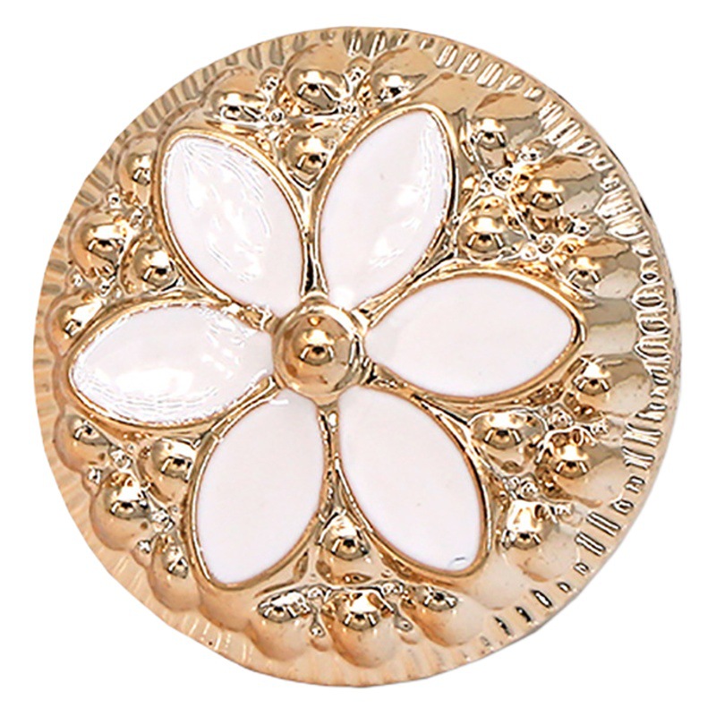 Wholesale Plastic Electroplated Chanel Buttons Cardigan Sweater Textured Round Button Coat Coat with Pearl Buttons