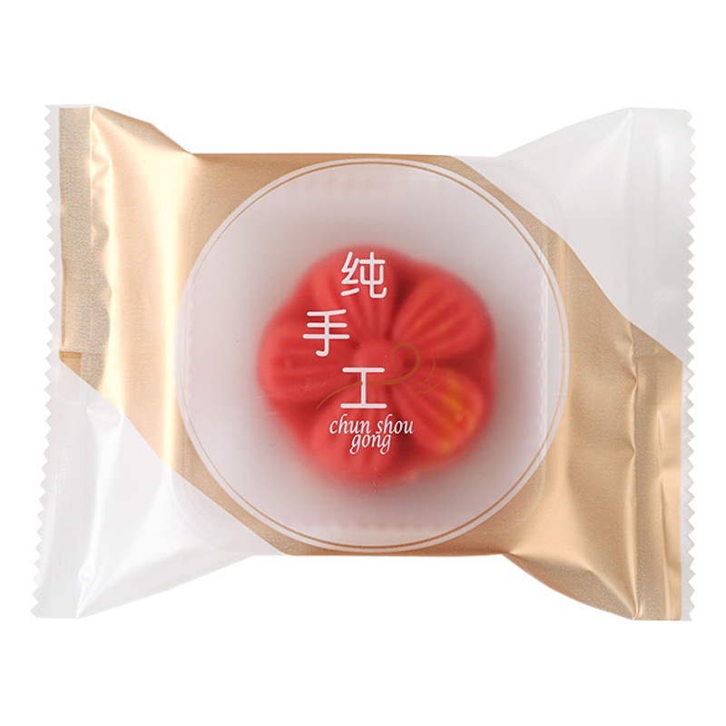 New Mid-Autumn Mooncake Machine Sealing Bag Packaging Bag Golden Handmade Machine Sealing Bag 50G80G100G Machine Sealing Bag