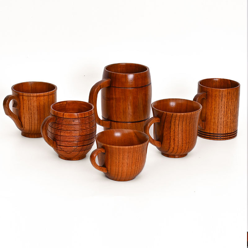 Picture of Origin supply round solid wood mug wooden creative water cup general insulation wooden cup large quantity excellent price