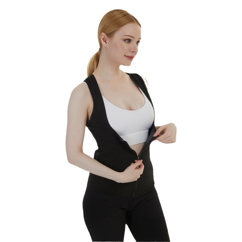 Sweaty Bundle Zipper Vest Women's Sports Fitness Sweaty Clothes Women's Sauna Clothes Sweaty Belly Tight Yoga Clothes