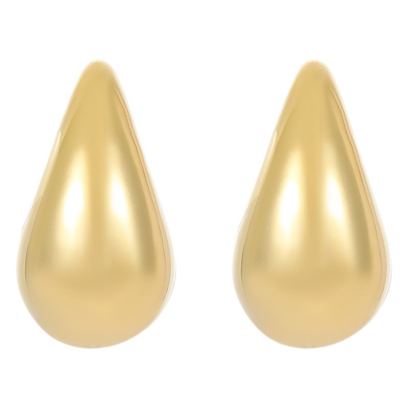 Under the banyan tree S925 silver ladies teardrop thick earrings fashion ring earrings cold wind temperament hollow water drop earrings