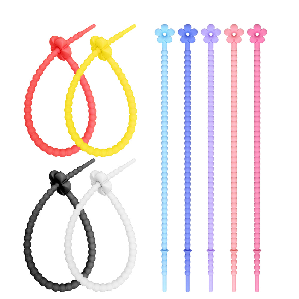 250mm candy color floret silicone tie pendant keychain DIY clothing bag accessories silicone lanyard