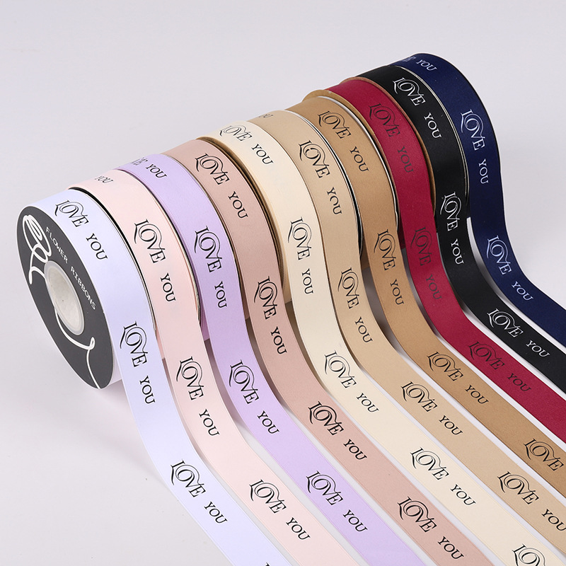 LOVE YOU LOVE YOU English Alphabet Ribbon Polyester Cotton Belt Flower bouquet gift gift decoration packaging strap