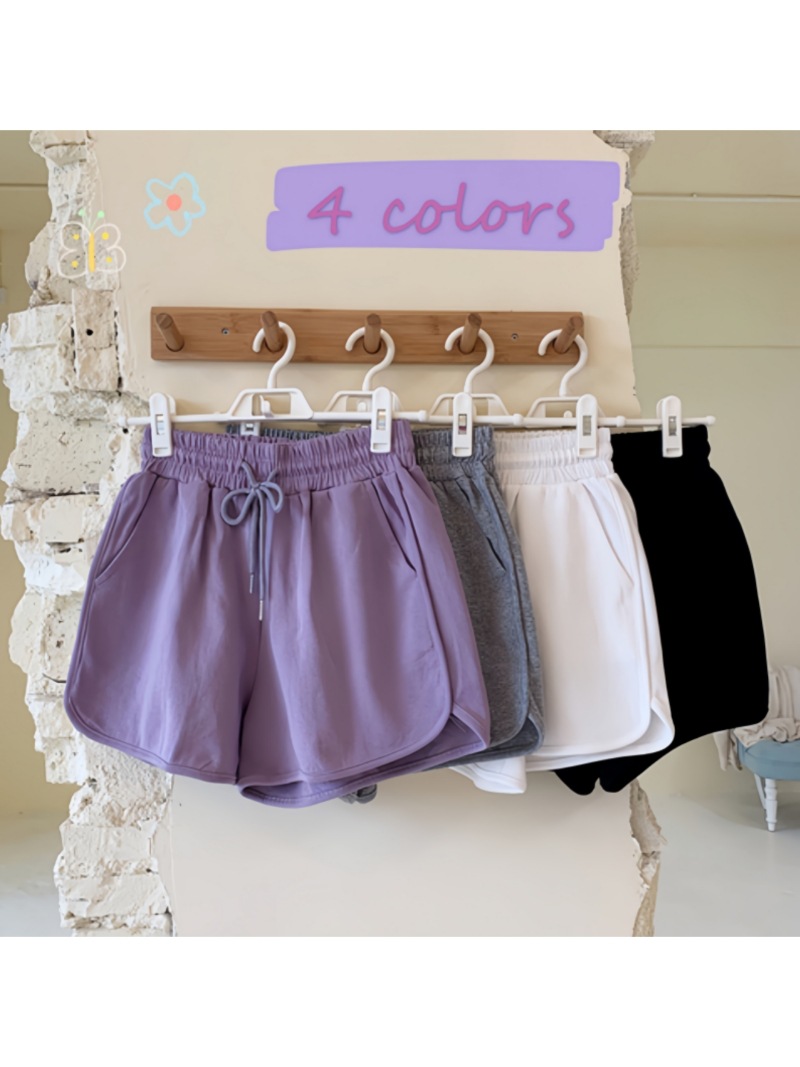European and American Style Summer Outfit Home Wide Leg Shorts Women's All-match Loose High Waist Sports Leisure Running Hot Pants for Foreign Trade