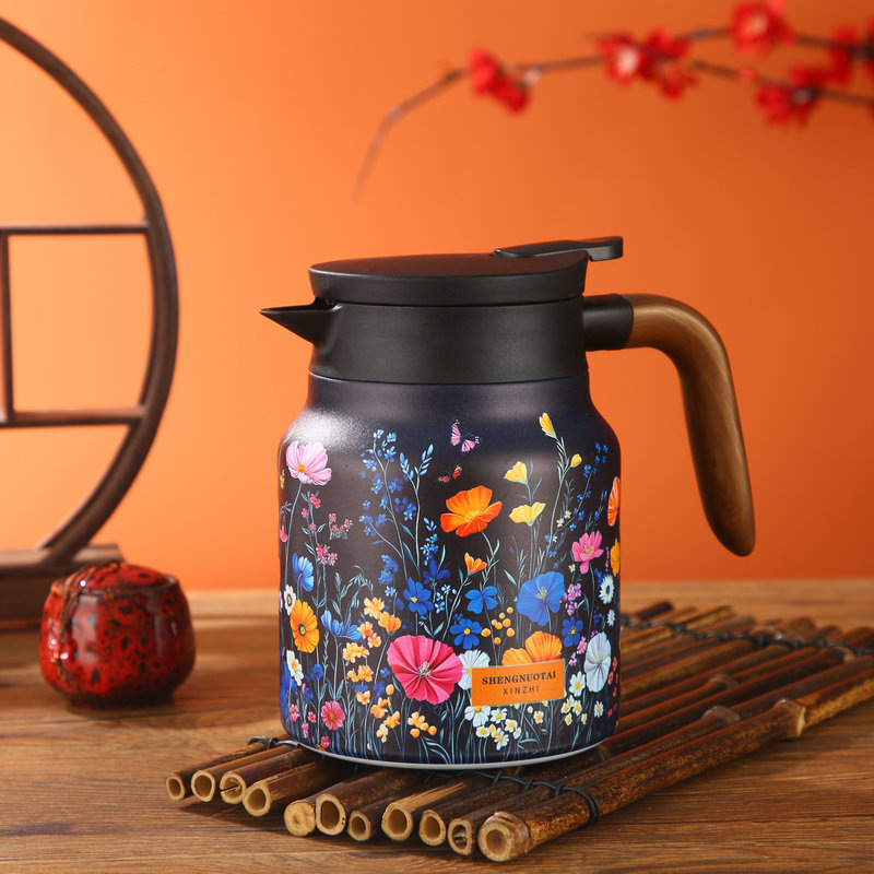 Picture of New super large capacity 316 stainless steel stewed teapot smart household pot handle insulation pot gift pot