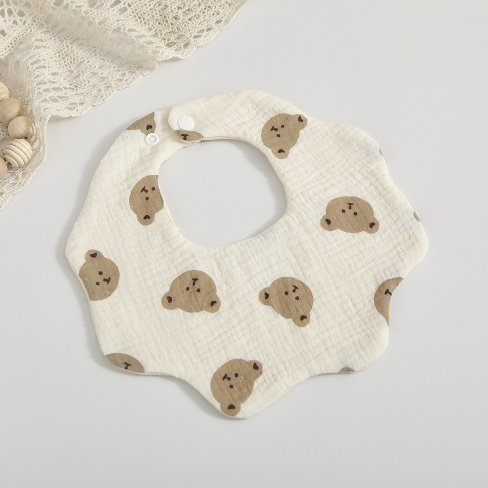 Picture of Han Feng 6-layer cotton gauze petal bib Zou Zou cloth saliva towel 360 degree newborn bib baby anti-spitting milk towel