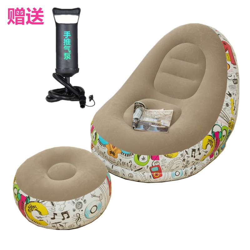 Picture of Cross-border Spot Thickened Flocking Inflatable Sofa Lazy Sofa Internet Celebrity Single Comfortable Sofa Nap Recliner Creative