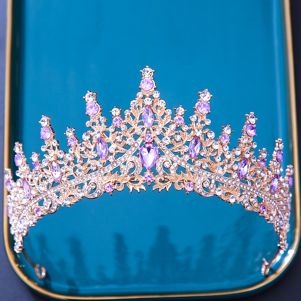 Picture of Bridal Crown New European-style headdress alloy with rhinestone crystal wedding dress accessories Amazon hair accessories