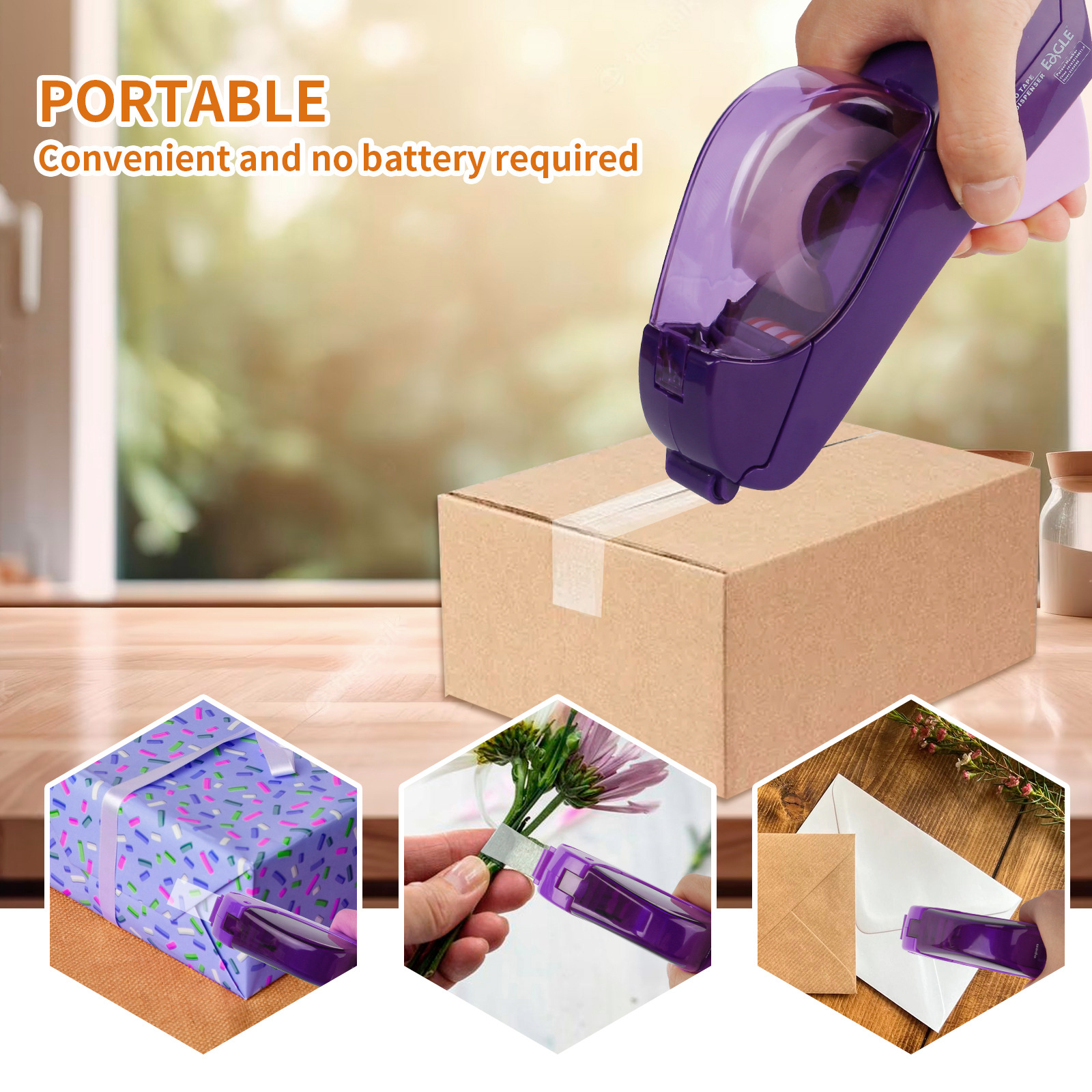 Picture of Yiergao T5165Ab Tape Cutter Portable Stationery Tape Holder Hand-Held Tape Machine Sealing Office Tape