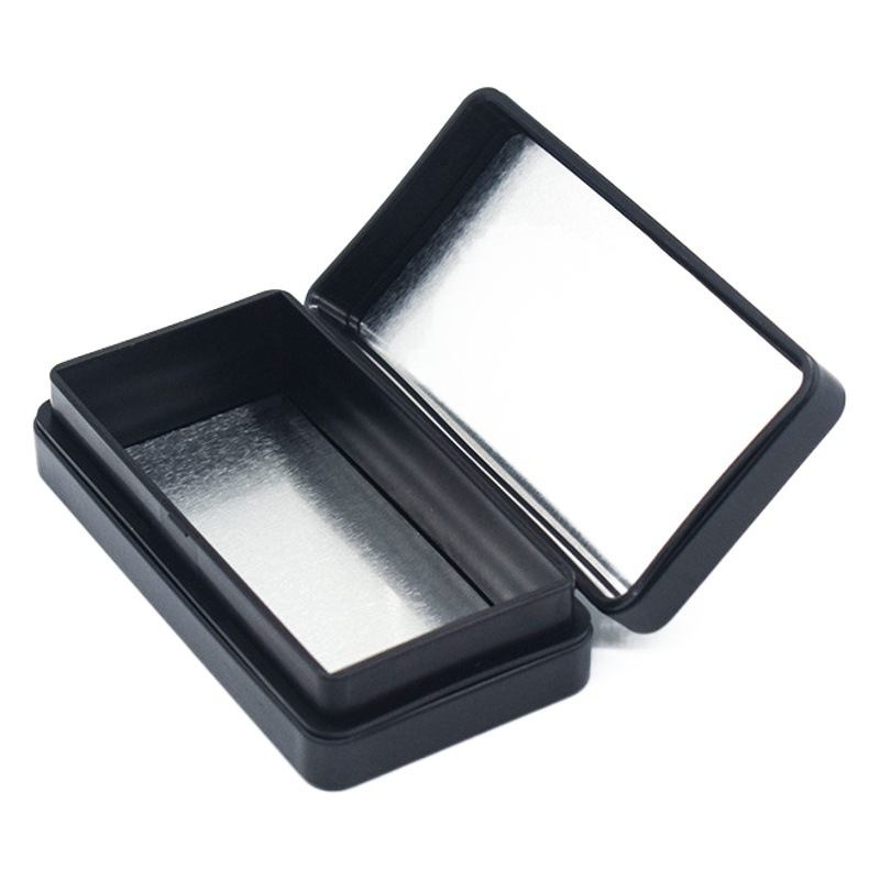Printed Tinplate Rectangular Flip-Top Chess and Card Box Beauty Tool Box Jewelry Beauty Brush Storage Shrink Mouth Tin Box
