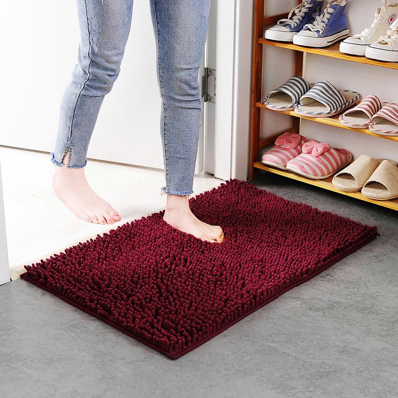 Picture of Floor Mats Wholesale Chenille Long Hair Floor Mats Bedroom Kitchen Living Room Carpet Bathroom Entrance Water-Absorbent Non-Slip Floor Mats