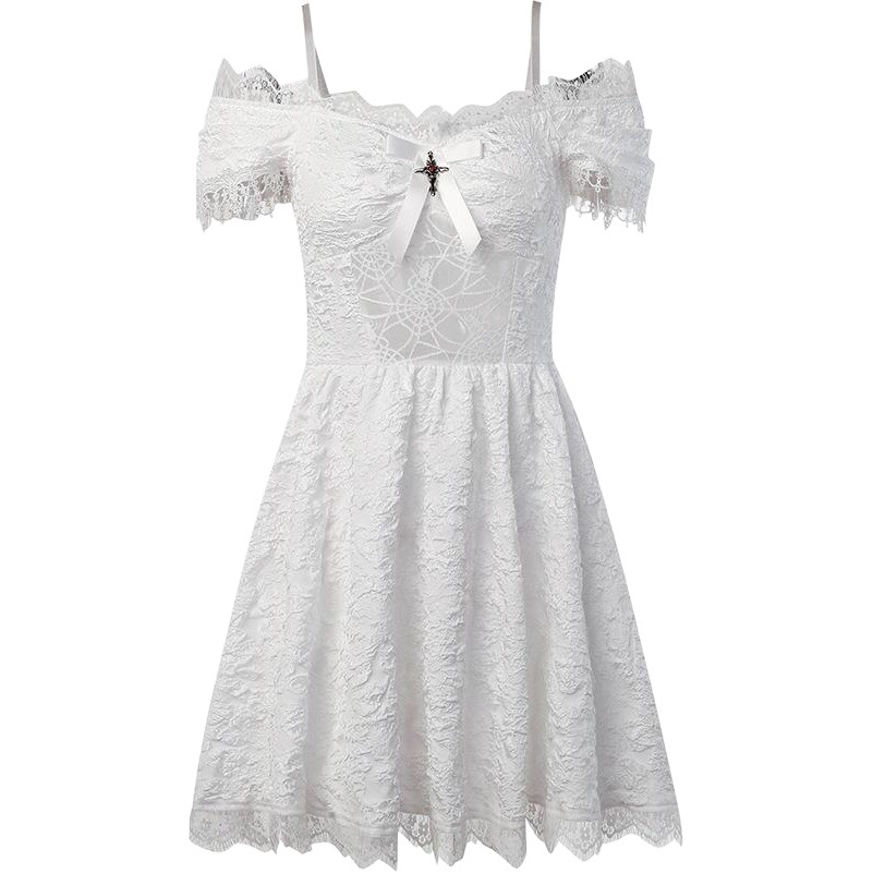 American Foreign Trade Cross-Border Women's Skirt Autum New Dark Halloween Gothic Short Dress Women's Puff Sleeves