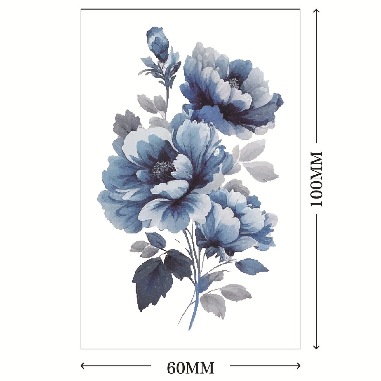 Picture of New cross-border rose flower tattoo stickers small fresh net red color tattoo stickers factory wholesale waterproof and durable