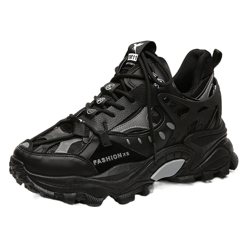 Dad's Shoes Men's Popular Winter Ins Trbottomy Shoes Large Size Men's Shoes Autum Thick-Soled Luminous Men's Sports Shoes Breathable