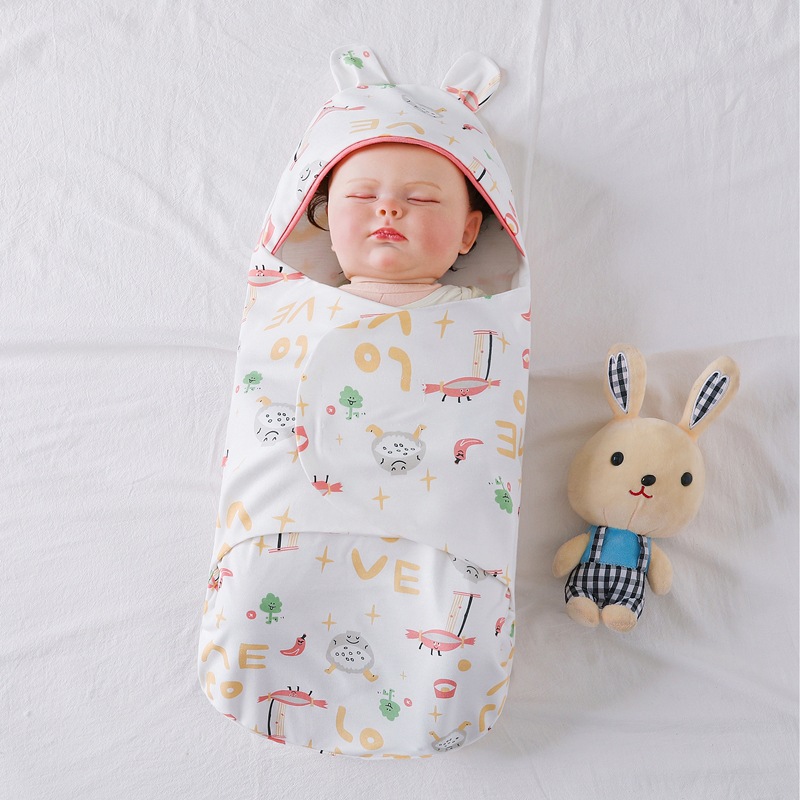 Picture of Baby swaddling towel newborn anti-startling baby sleeping bag cotton printed four-season baby quilt cross-border supplies