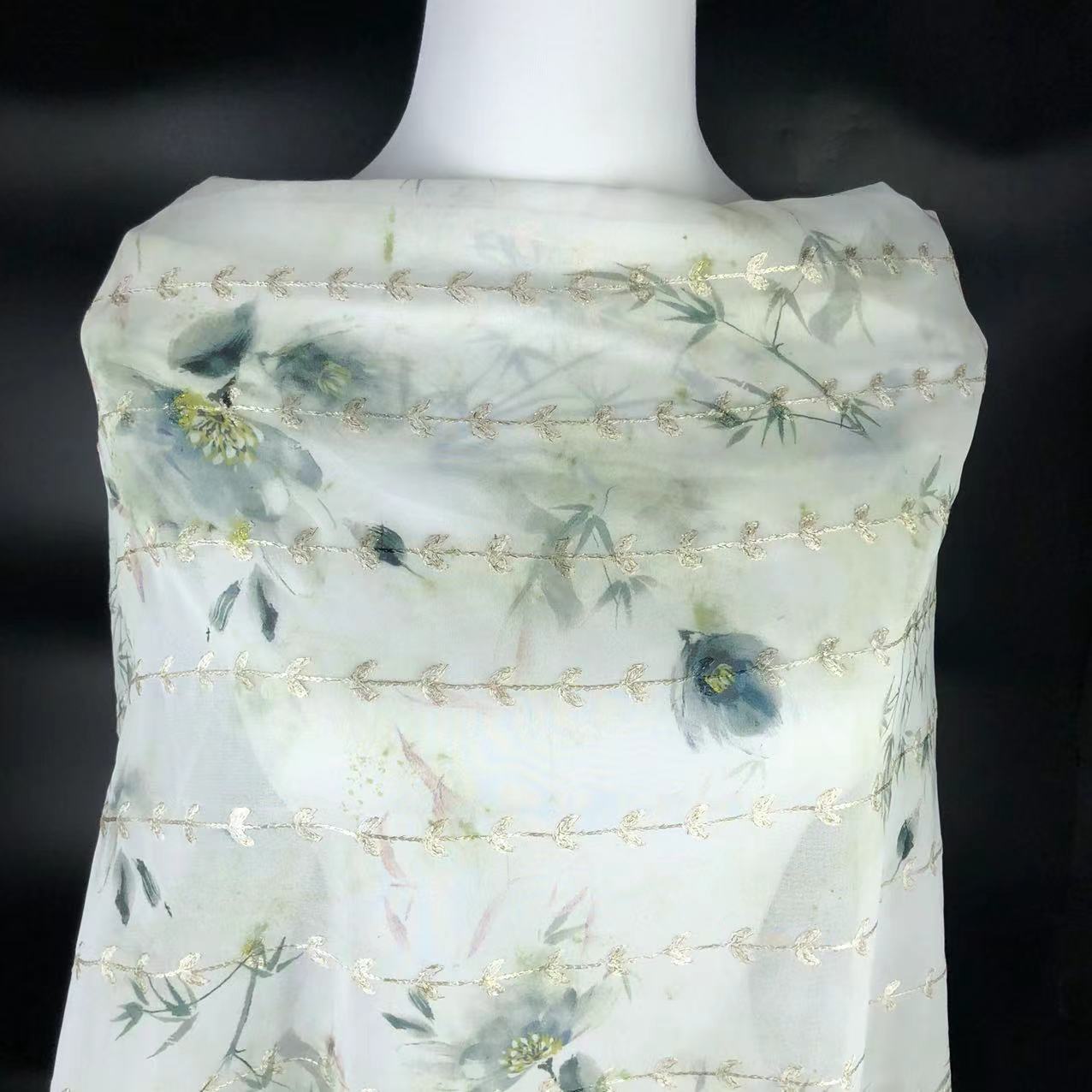 Xiaojun Textile Floral Pattern Computer Embroidery Printed Fabric Chinese Print Children's Clothing Fabric Dress Han Dynasty