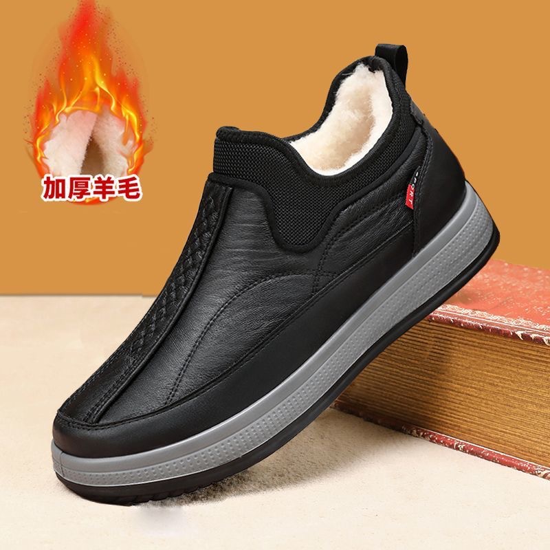 Cotton Shoes Winter Men's Old Beijing Cloth Shoes fleece-lined Thickened Warm Middle-aged and Elderly Dad Cotton Shoes Non-slip Snow Boots