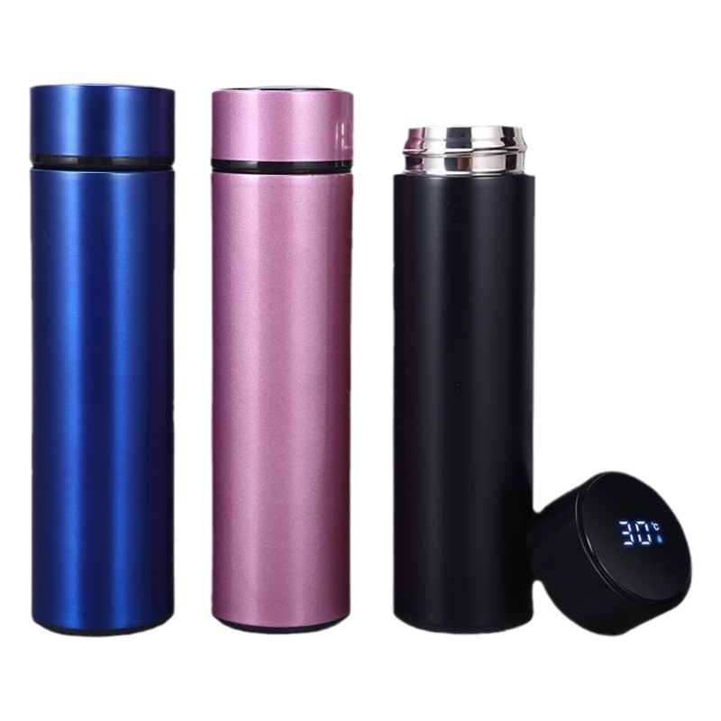 Wholesale stainless steel vacuum cup intelligent temperature measuring cup temperature display business straight Cup gift Cup LOGO printing