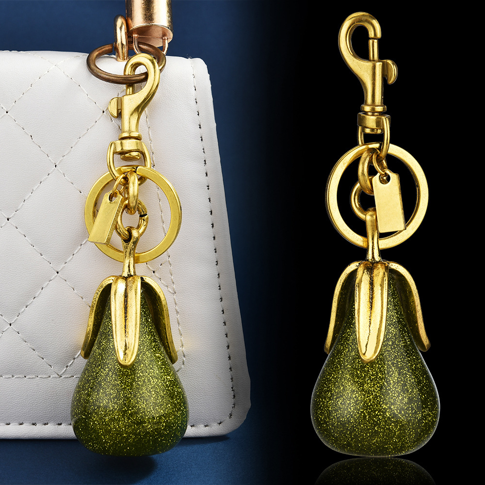 Cross-border Pendant Gold Pear Never Separated Men and Women Couple Car Keychain Exquisite Bag Pendant Pendant