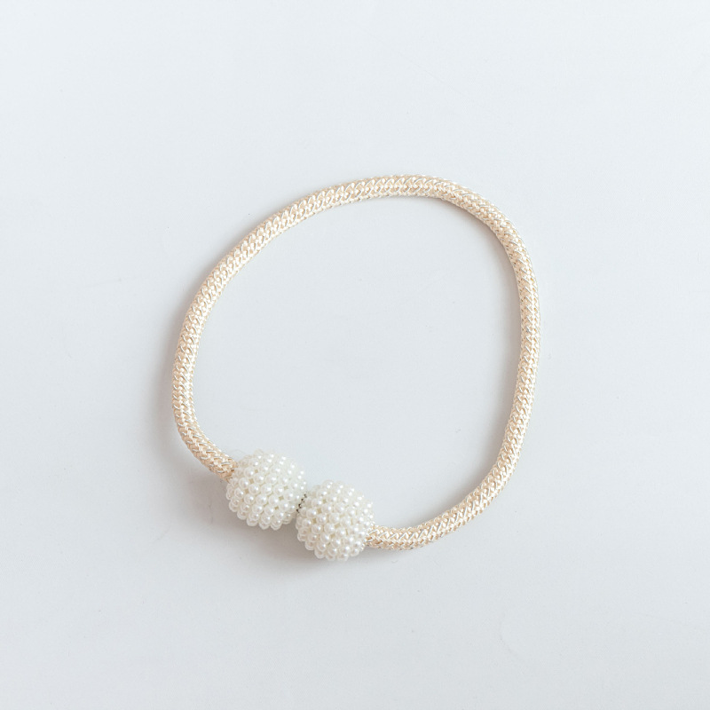 Picture of Curtain Tiebacks Wholesale Cross-Border No-Drill Large Pearl Magnetic Curtain Tiebacks Curtain Buckle Straps Curtain Accessories