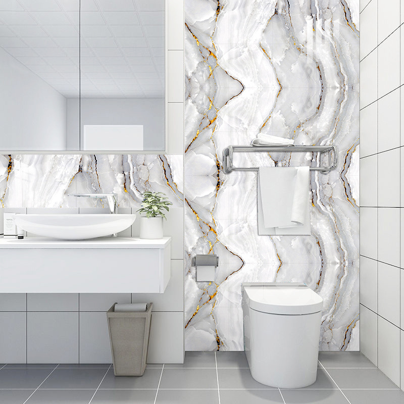 16 pieces of artificial marble tile stickers home renovation kitchen bathroom wardrobe waterproof and oil-proof decorative wall stickers