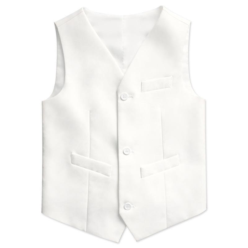 Picture of Children's black suit waistcoat boys flower girl dress performance clothing British fashion fan solid color vest a generation of hair