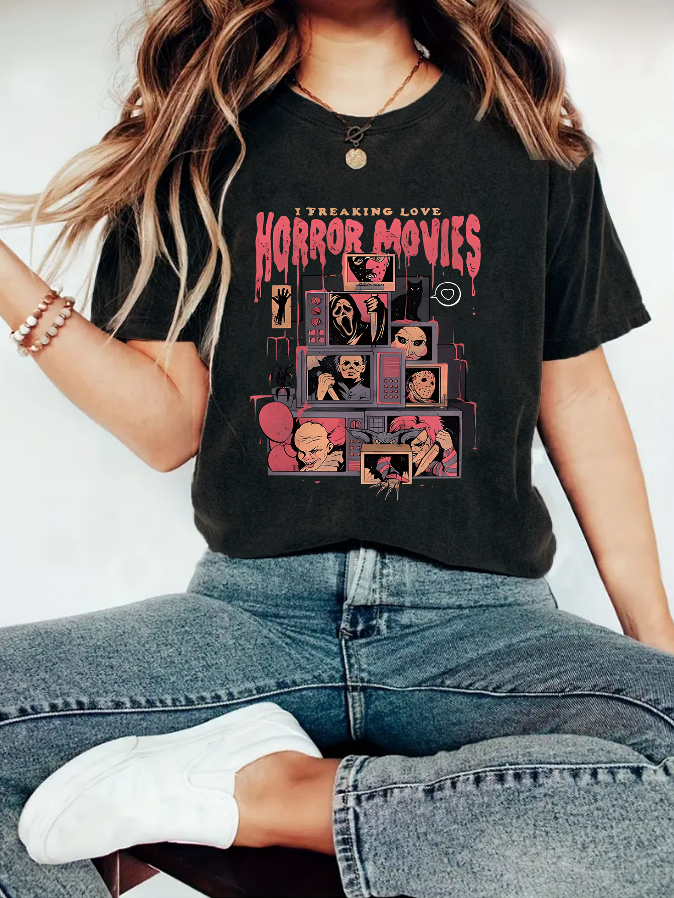 Picture of Amazon Europe and the United States summer women's Halloween pattern printing round neck short sleeve casual fashion foreign trade explosion T-shirt