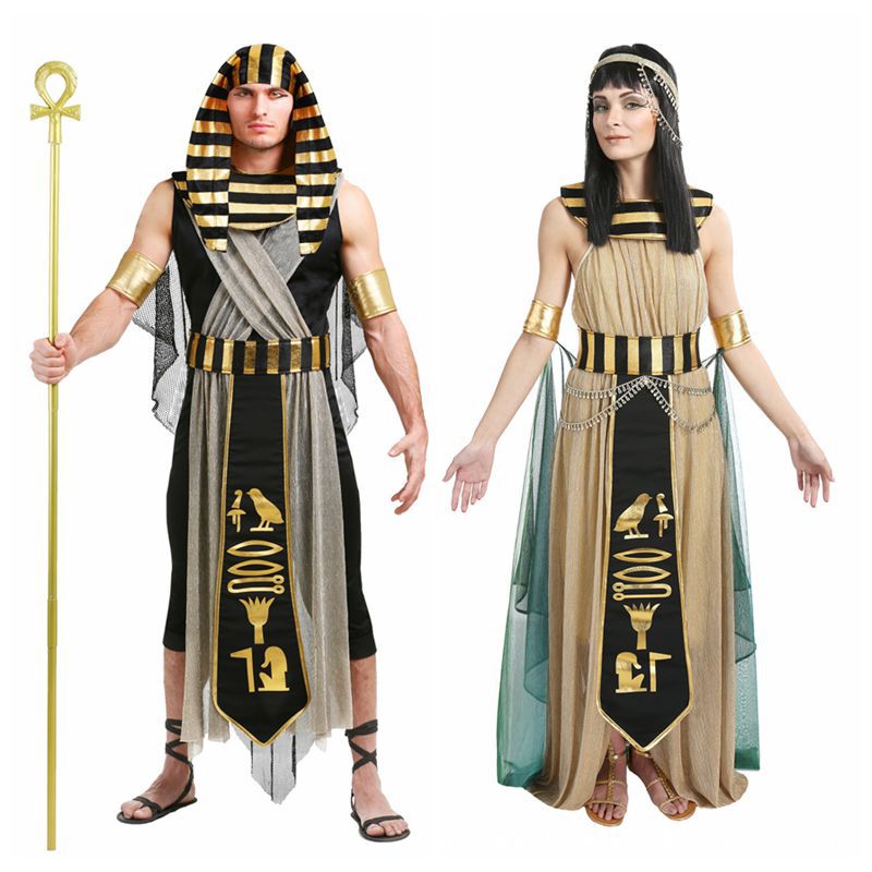 Ancient Egyptian Pharaoh Couple Men and Women Ancient Greek Egyptian Pharaoh Cleopatra Halloween Costume Cosplay Performance