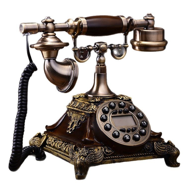 Picture of European retro telephone pastoral fashion creative home landline office cable to show antique antique telephone