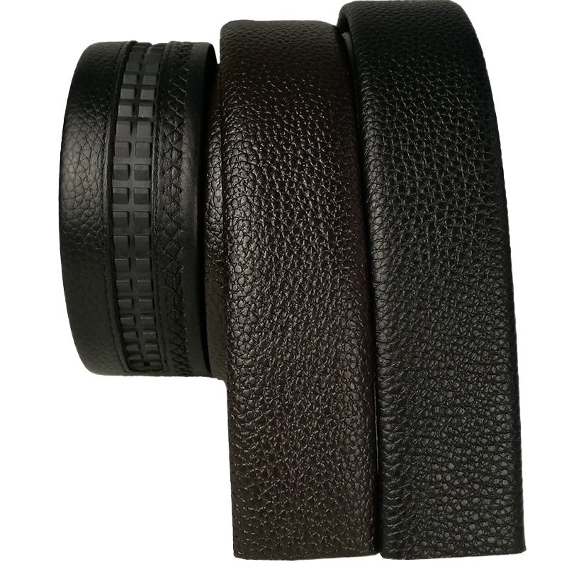 3.5 Full Leather Bag Men's Genuine Leather Belt Body Double-sided Top Layer Cowhide Automatic Buckle Lengthened Buckle Belt for Men