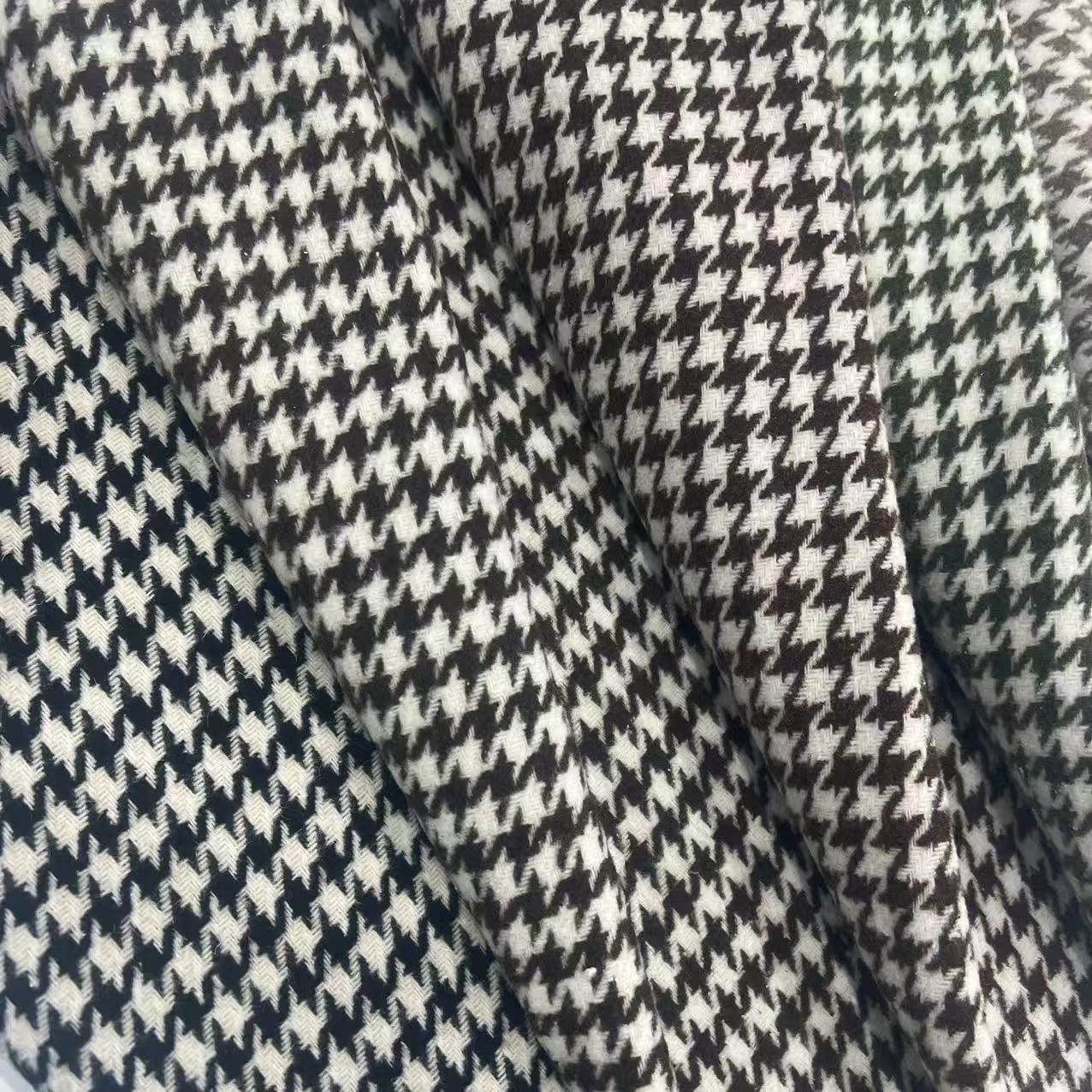 Picture of Shaoxing factory in stock wool-containing autumn and winter houndstooth overalls and tweed fashion shoes and hats bags crazy bird woolen tweed fabric
