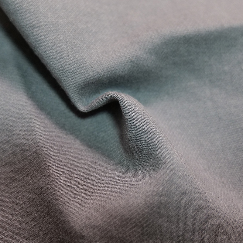 Picture of Stretch Woven Denim Wash Towel Bottom Fabric Imitation Knitted Denim Grey Surface White Base Color Twill 7.2OZ Thin