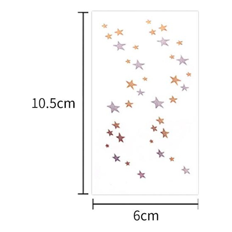 Tattoo Hot Stamping Wedding Stickers Waterproof Tattoo Stickers High-End Date Clavicle Tattoo Hot Stamping Five-Pointed Star