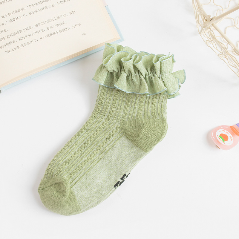 Picture of Girls Lace Socks Stylish Korean Style Children's Socks Trendy ins Fashion Lace Baby Princess Socks White Dance Socks