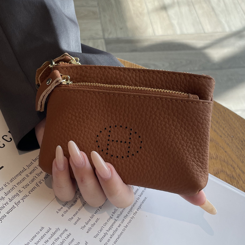 Picture of Genuine Leather Coin Purse Women's Small Wallet 2025 New Exquisite High-end Mini Small Storage Zipper Cowhide Coin Bag